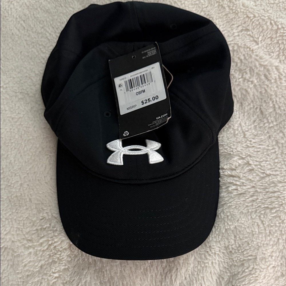 Under Armour Black Hat with White Emblem